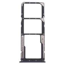 Tarjeta SIM Bandeja + Tarjeta SIM Tray + Bandeja de tarjeta Micro SD para Xiaomi Poco M3 M2010J19CG M2010J19CI (Negro)