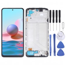 OLED Material LCD Screen and Digitizer Full Assembly With Frame for Xiaomi Redmi Note 10 4G / Redmi Note 10s 4G M2101K7AI M2101K7AG M2101K7BG M2101K7BI M2101K7BNY