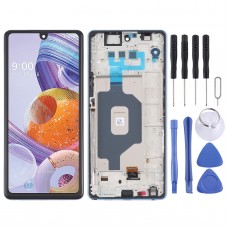 LCD Screen and Digitizer Full Assembly with Frame for LG Stylo 6 / K71 LMQ730TM LM-Q730TM LMQ730HA LM-Q730HA(Blue)
