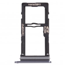 Nano Sim Card Tray + Nano SIM ბარათის Tray / მიკრო SD ბარათის Tray for LG G8S ThinQ LMG810, LM-G810, LMG810EAW (შავი)