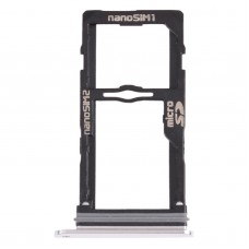 Nano SIM-Karten-Tablett + Nano-SIM-Karten-Tablett / Micro SD-Kartenablage für LG G8S Thinq LMG810, LM-G810, LMG810AW (Silber)