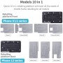 Qianli 10 in 1 piattaforma di reballing del telaio centrale per iPhone X / XS / XS MAX / 11/11 PRO / 11 PRO / 11 PRO max / 12/12 PRO / 12 Mini / 12 Pro Max