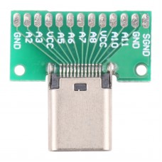 Double-sided Positive and Negative Type C Female Test Board USB 3.1 with PCB 24pin Welded 
