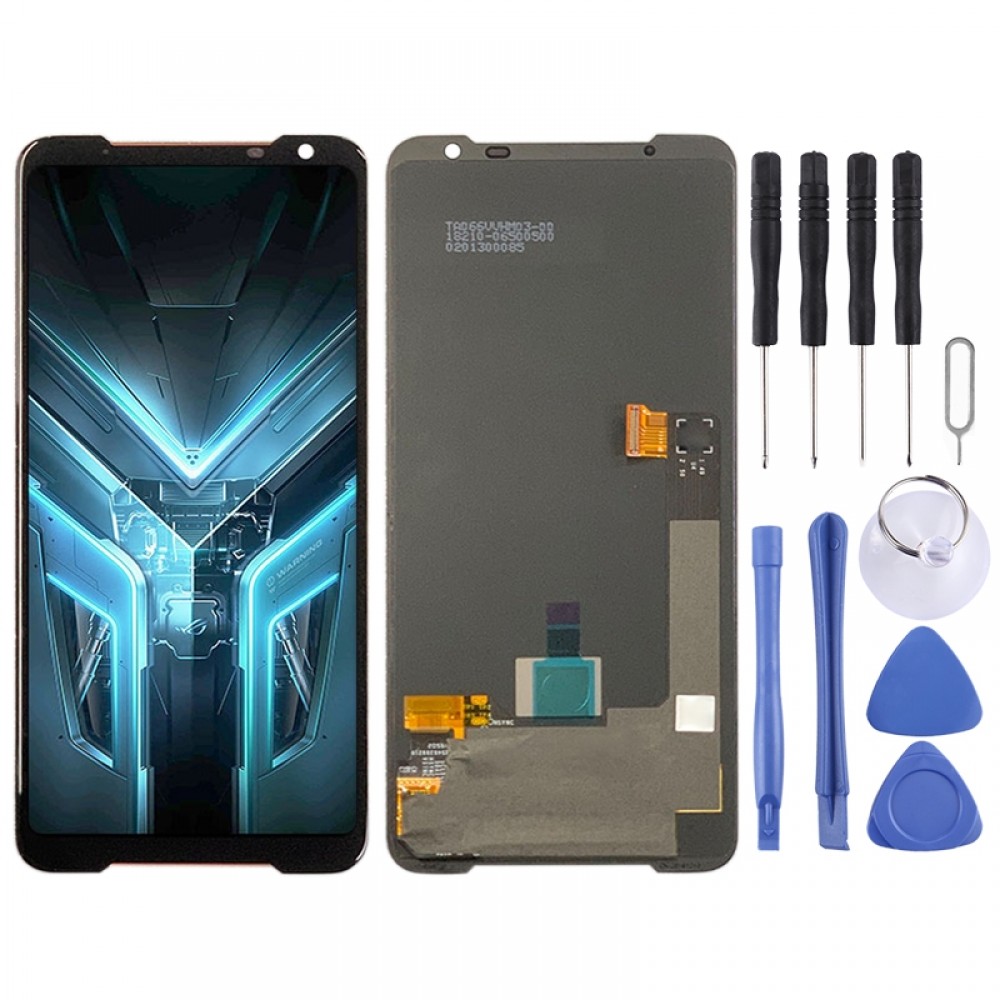 AMOLED Material LCD Screen and Digitizer Full Assembly for Asus ROG Phone 3 ZS661KS (Black)