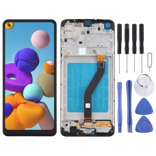 LCD Screen and Digitizer Full Assembly With Frame for Samsung Galaxy A21 / SM-A215(Black)