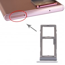 SIM-kortin lokero + mikro SD-korttilokero Samsung Galaxy Note20 Ultra (hopea)
