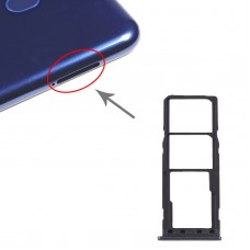 SIM-карты лоток + SIM-карты лоток + Micro SD-карты лоток для Samsung Galaxy M10 SM-M105 (черный)