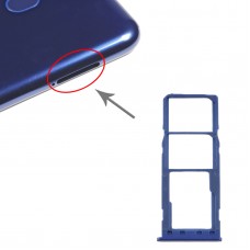 SIM-карты лоток + SIM-карты лоток + Micro SD-карты лоток для Samsung Galaxy M10 SM-M105 (синий)