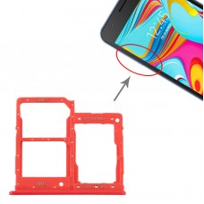 SIM kártya tálca + SIM kártya tálca + mikro SD kártya tálca a Samsung Galaxy A2 mag SM-A260 (piros)