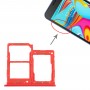 SIM kártya tálca + SIM kártya tálca + mikro SD kártya tálca a Samsung Galaxy A2 mag SM-A260 (piros)