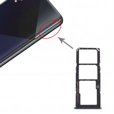 SIM卡托盘+ SIM卡托盘+ Micro SD卡盘为三星Galaxy A50s SM-A507（黑色）