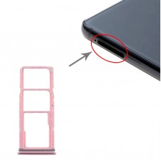 SIM vassoio di carta + vassoio di carta di SIM + Micro SD vassoio per Samsung Galaxy A9 (2018) SM-A920 (Rosa)