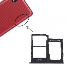 Plateau de carte SIM + plateau de carte SIM + plateau de carte Micro SD pour Samsung Galaxy A01 Core SM-A013 (Noir)