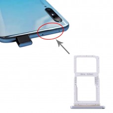 Slot per scheda SIM + Slot per scheda SIM / Micro SD vassoio di carta per Huawei Y9s 2020 (argento)
