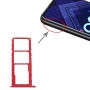 SIM-карти лоток + SIM-карти лоток + Micro SD-карти лоток для Huawei Honor 8А Pro (червоний)