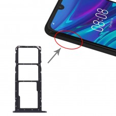 SIM Card Tray + SIM ბარათის უჯრა + მიკრო SD ბარათის უჯრა Huawei Y6 Pro (2019) (შავი)