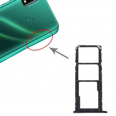SIM-kártya tálca + SIM kártya tálca + mikro SD kártya tálca a Huawei Y8s (fekete) számára (fekete)