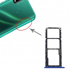 SIM-карты лоток + SIM-карты лоток + Micro SD-карты лоток для Huawei Y8s (синий)