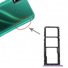Zásobník SIM karet + zásobník karty SIM + Micro SD karta Zásobník pro Huawei Y8S (fialová)