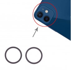 2 PCS Rear Camera Glass Lens Metal Protector Hoop Ring for iPhone 12 (Black)