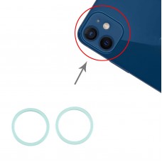 2 PCS bakre kamerans glaslins Metal Protector Hoop Ring for iPhone 12 (Grön)