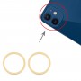 2 бр задна камера стъклени лещи Metal Protector Hoop Ring за iPhone 12 (Gold)