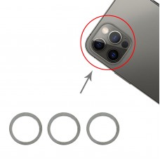 3 PCS Obiettivo fotocamera posteriore di vetro metallo Protector del cerchio dell'anello per iPhone Pro 12 (Aqua Blue)