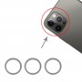 3 PCS trasera del objetivo de la cámara de cristal Metal Protector anillo del aro para el iPhone Pro 12 (Aqua Blue)