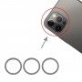 3 ცალი უკანა კამერა მინის ობიექტივი Metal Protector ჰოოპ Ring for iPhone 12 Pro (Graphite)