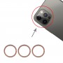 3 PCS задна камера стъклени лещи Metal Protector Hoop Ring за iPhone 12 Pro (злато)