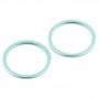 2 бр задна камера стъклени лещи Metal Protector Hoop Ring за iPhone 12 Mini (Зелен)