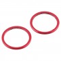 2 PCS bakre kamerans glaslins Metal Protector Hoop Ring for iPhone 12 Mini (Röd)