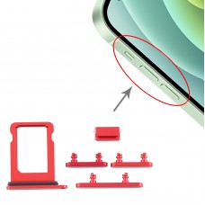 Tarjeta SIM + Teclas laterales de la bandeja para iPhone Mini 12 (rojo)