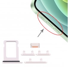 Carte SIM Bac + Touches latérales pour iPhone 12 Mini (Blanc)