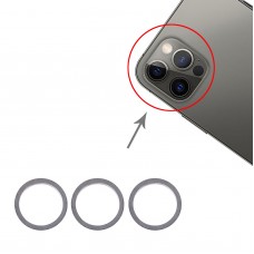3 PCS Rear Camera Glass Lens Metal Protector Hoop Ring for iPhone 12 Pro Max(Graphite) 