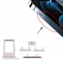 Tarjeta SIM + Teclas de bandejas laterales para iPhone Pro Max 12 (Blanco)