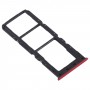 SIM-Karten-Behälter + SIM-Karten-Behälter + Micro-SD-Karten-Behälter für OPPO A91 CPH2001 CPH2021 PCPM00 (rot)