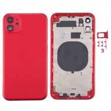 Vissza házfedél SIM-kártya tálca és oldalsó gombok és a kamera Lens iPhone 11 (piros)