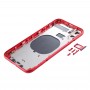 Cubierta de la cubierta con la bandeja de la tarjeta SIM y teclas laterales y lente de la cámara para el iPhone 11 (rojo)