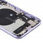 Akku Takakansi Assembly (sivulta Avaimet ja Virtapainike + Äänenvoimakkuus Flex Cable & Wireless maksumoduuliin & Motor & Lataus Port & Kaiutin & korttikelkasta & Kamera linssinsuojus) iPhonelle 11 (violetti)