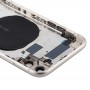 Akkumulátor Back fedélszerelés (oldalsó gombok és Power gomb + Hangerő gomb Flex Cable & Wireless Charging Module & Motor & Töltés Port & Hangszóró & Card Tray & kamera lencsevédő) iPhone 11 (fehér)