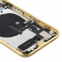 电池后盖组件（与侧键和电源键+音量键柔性电缆和无线充电模块及电机和充电接口和扬声器大声与卡片盘和相机镜头盖）为iPhone 11（黄）