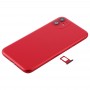 Batería cubierta trasera (con teclas laterales y la bandeja de tarjeta & Power + Volumen Flex Cable & Wireless módulo de carga) para el iPhone 11 (rojo)