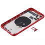 Akku Rückseite (mit Seitentasten & Karten-Behälter & Power + Volumen-Flexkabel & Wireless Charging Module) für iPhone 11 (rot)