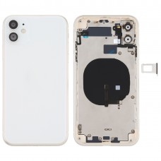 Акумулятор Задня кришка (з бічними клавішами і карти лоток & Power + Volume Flex Cable & Wireless зарядний модуль) для iPhone 11 (білий)