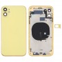 Akku Rückseite (mit Seitentasten & Karten-Behälter & Power + Volumen-Flexkabel & Wireless Charging Module) für iPhone 11 (Gelb)