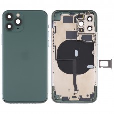 Battery Back Cover (with Side Keys & Card Tray & Power + Volume Flex Cable & Wireless Charging Module) for iPhone 11 Pro(Green) 