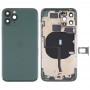 Battery Back Cover (with Side Keys & Card Tray & Power + Volume Flex Cable & Wireless Charging Module) for iPhone 11 Pro(Green)