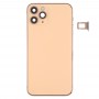 Batteri bakstycket (med sido Keys & kort fack och ström + Volume Flex Cable & Wireless Laddnings Module) för iPhone 11 Pro (Gold)