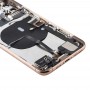 Battery Back Cover събрание (с Странични Keys & Power бутон + Volume Button Flex Cable & Wireless зареждане Модул & Motor & порта за зареждане и високоговорител & Card Tray & Камера капачка на обектива) за iPhone 11 Pro (злато)